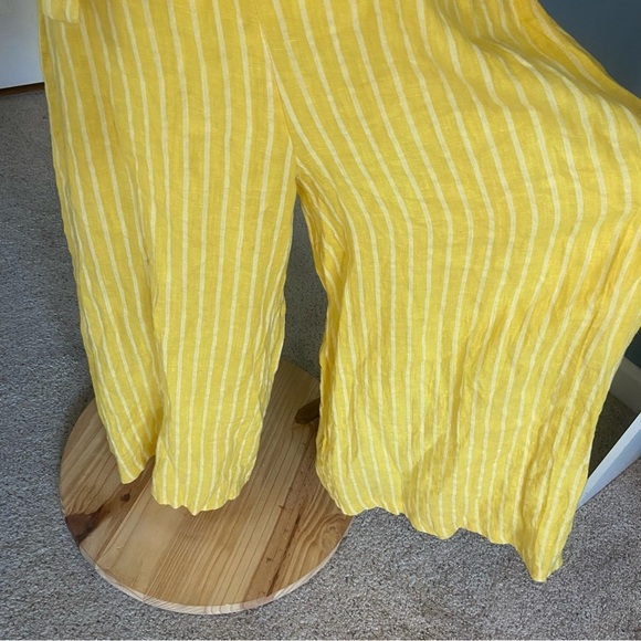 Lungo L’arno Yellow Stripe Sleeveless Wide Leg Jumpsuit - Picture 6 of 9